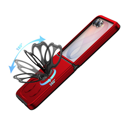 Phone Case for Samsung Galaxy Z Flip 8 Magnetic 2 Ring Stand Car Mount Friendly Shockproof Rugged Grip Armor Dual Ring Kickstand Heavy Duty Hybrid Cover
