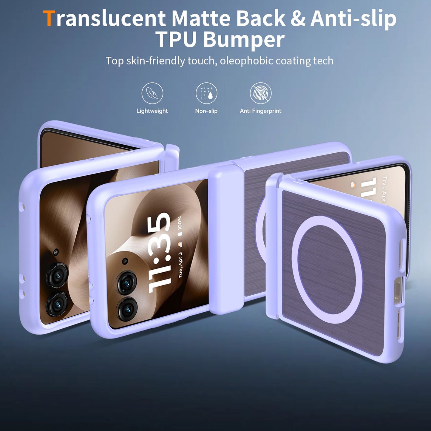 Phone Case for Motorola Razr 2026, Razr 2025, Razr 2024 Premium Matte Magnetic Foldable Hybrid Central Axis Hinge Protection Shock Absorbing TPU Slim Fit Hard PC Cover
