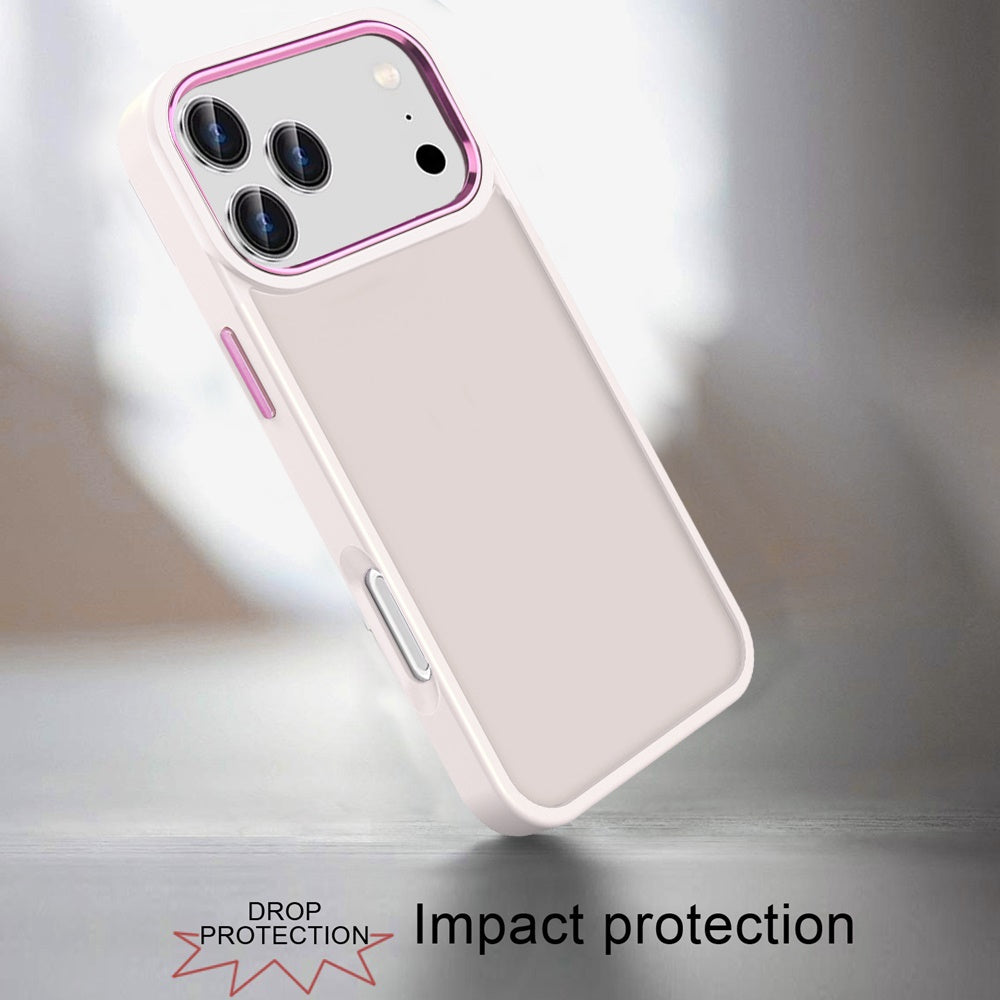 For Apple iPhone 17 Pro Max (6.9") Slim Fit Thin Hybrid,Frosted Matte Polished Acrylic Hard PC with TPU Rubber Frame Case Cover Beige