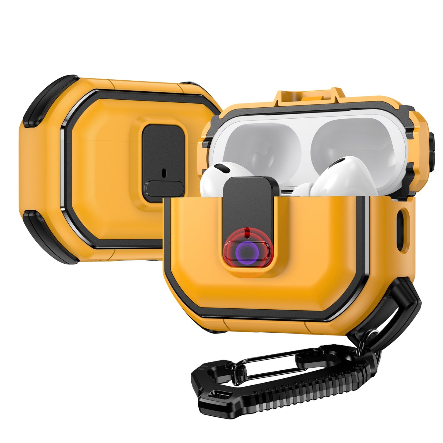 AirPods Case for Apple Airpods Pro 3 Switch Button Shockproof Hybrid Scratch Resistant Dust Proof Wireless Charging Compatible Belt Loop Cover