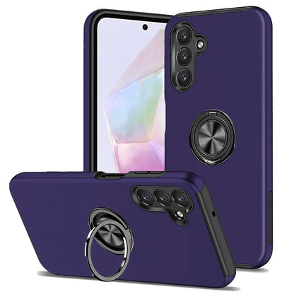 For Samsung Galaxy A37 Hybrid 360 Degree Rotatable Metal Invisible Ring Stand Holder Slim Fit Magnetic Car Mount Shockproof Case Cover