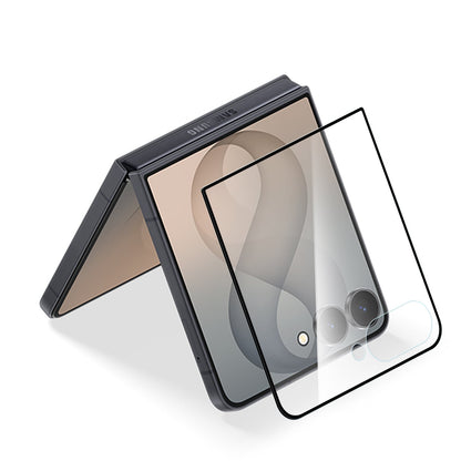 Screen Protector for Samsung Galaxy Z Flip 8 Tempered Glass Screen Protector Transparent Black Edge 9H Hardness Bubble Free Fingerprint Easy to Install Black