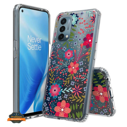 For Apple iPhone 16 Pro Max (6.9") Floral Patterns Design Clear TPU Silicone Shock Absorption Bumper Slim Hard Back Case Cover