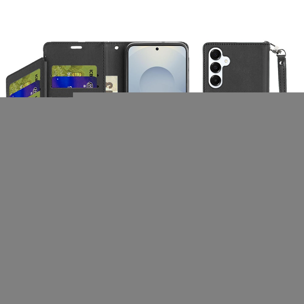 For Samsung Galaxy S25 FE, S25 Fan Edition Wallet Cases PU Leather with Credit Card /ID /Cash Holder Slot Dual Flip Book Pouch, Stand and Strap Case Cover