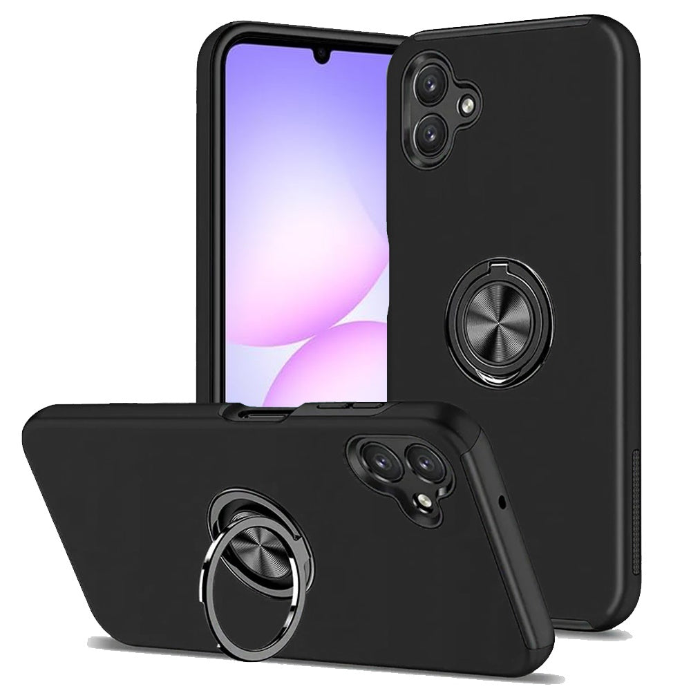 Phone Case for Samsung Galaxy A08 4G, A07 5G, A07 4G Invisible Ring Stand Shockproof Anti Slip Durable Grip Protective Hybrid Slim Fit Magnetic Car Mount Holder Cover