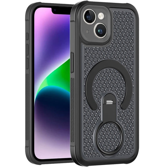 Phone Case for iPhone 14/13 (6.1") Magnetic Honeycomb Hybrid Rugged Armor Ring Kickstand Dual Layer Shock Absorbing Hard PC Soft TPU Cover