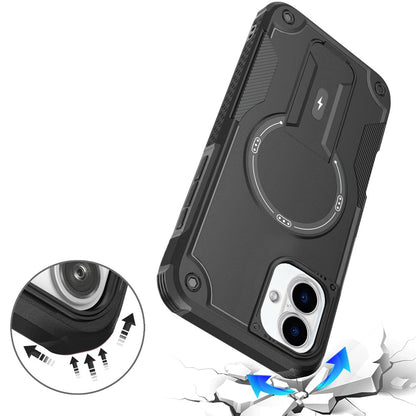 For Apple iPhone 17 (6.3") Magnetic Invisible Kickstand Holder with Magsafe, Slim Fit Shockproof Hybrid Military Grade Heavy Duty Case Cover
