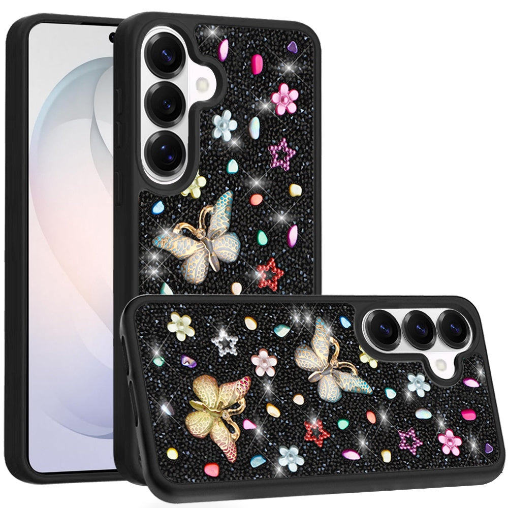 Phone Case for Samsung Galaxy S26 3D Butterfly Diamond Bling Glitter Shockproof Stylish Protective Luxury Hybrid Sparkly Durable Grip Design Cover