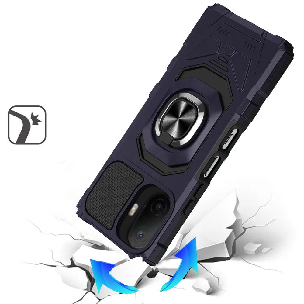 Phone Case for TCL K70 5G Rugged Hybrid Dual Layer Magnetic Ring Stand Armor Shock Absorbing Heavy Duty TPU Reinforced Bumper Cover