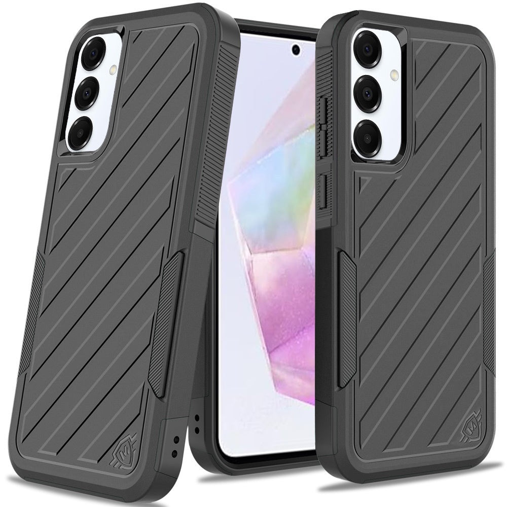 Phone Case for Samsung Galaxy A56 / A36 Rugged Shockproof Dual Layer Lined Armor Heavy Duty Impact Resistant Protective Grip Durable Everyday Protection Cover