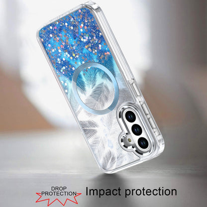 For Apple iPhone 14 Plus Epoxy Glitter Shimmer Fashion Case with Magnetic Magsafe Compatible Hybrid Sparkling Slim Protective Case Cover