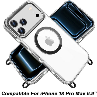 Phone Case for Apple iPhone 18 Pro Max Transparent Magnetic Lanyard Shockproof Hybrid Clear Grip Durable Camera Protection TPU Anti-Slip Design Cover