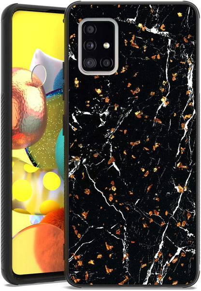 For Apple iPhone 15 (6.1") Marble Fashion Stylish Flake Glitter Bling Hybrid Glossy TPU Rubber Hard PC Protection Butterfly Phone Case Cover