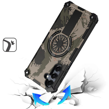 For Samsung Galaxy A16 5G Texture Design Stylish Invisible Kickstand Case, MagSafe Compatible Hybrid Shockproof Cover, Car Mount Friendly Case Cover