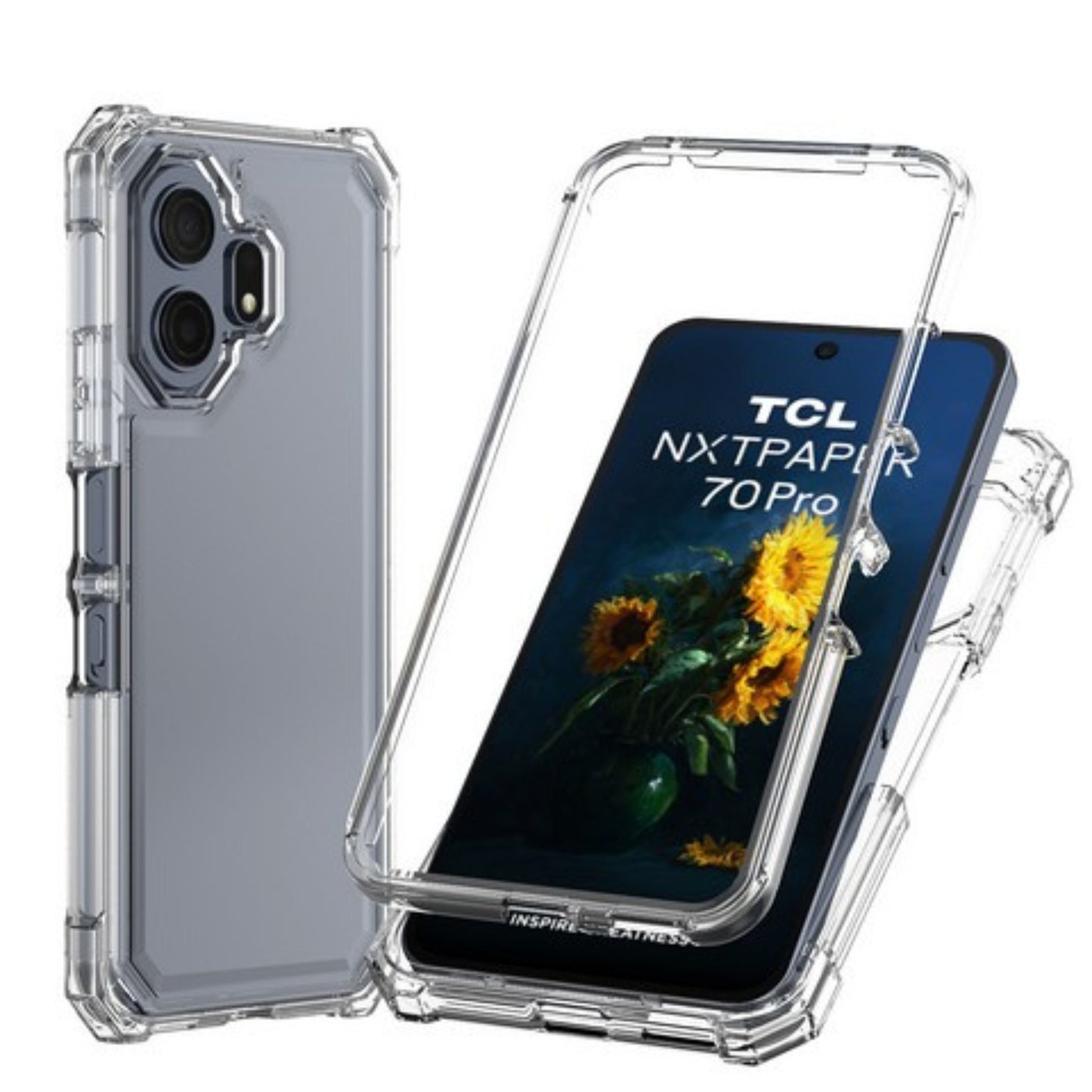 Phone Case Cover for TCL NXTPAPER TCL 70 Pro Full-Body Dual Layer Hybrid Case Slim, Drop-Proof TPU Hard PC, Durable Corner Front Bumper Protector Cover