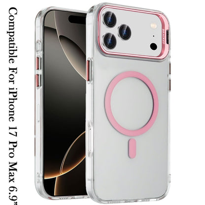Phone Case for Apple iPhone 17 Pro Max (6.9") Clear Metallic Camera Stand Magnetic Hybrid TPU Shockproof Grip Camera Protection Kickstand Durable Armor Cover