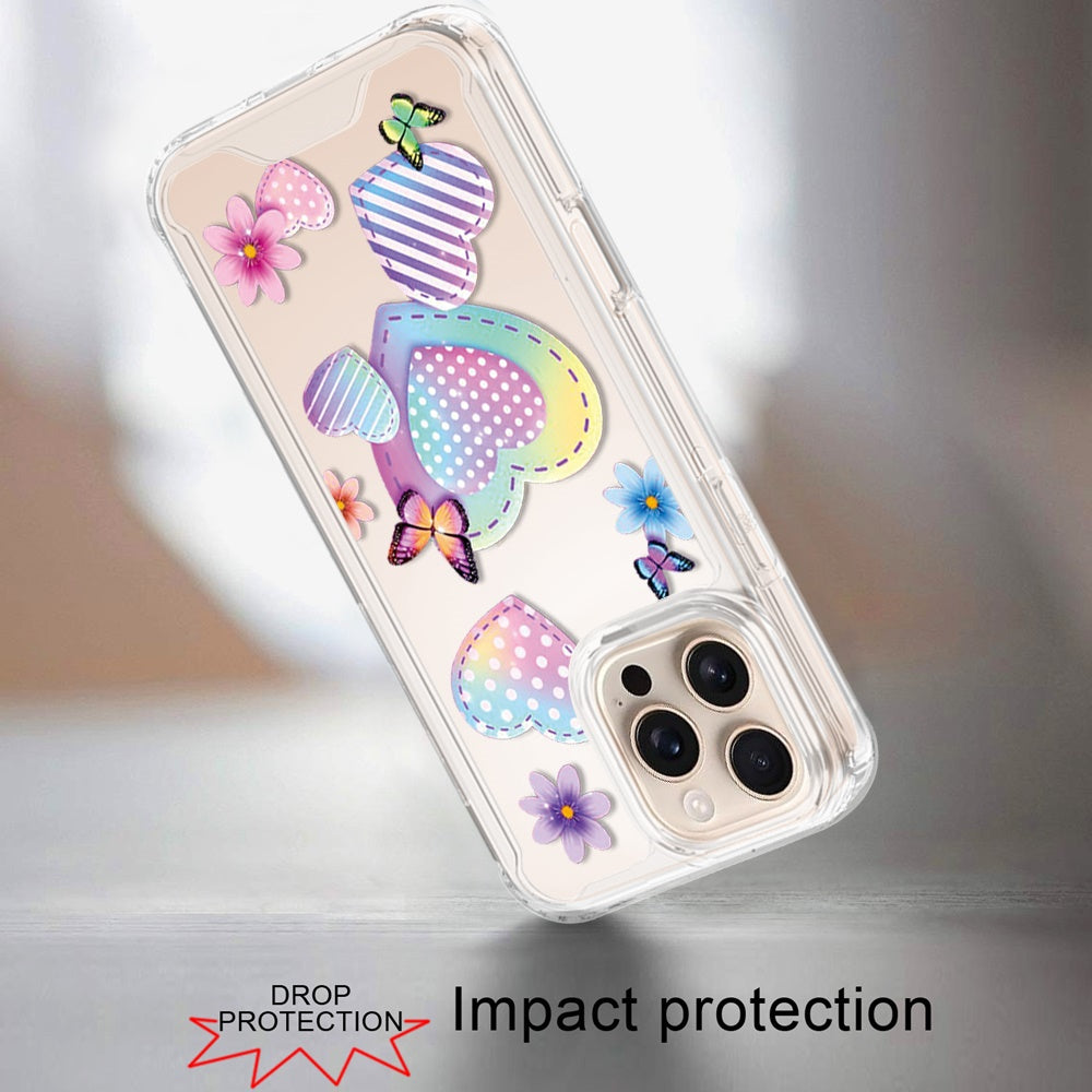 Phone Case for iPhone 16 Pro Max Beautiful Fashion Design TPU Shockproof Hybrid Rubber PC Slim Lightweight Protective Stylish Pattern Cover Multicolor