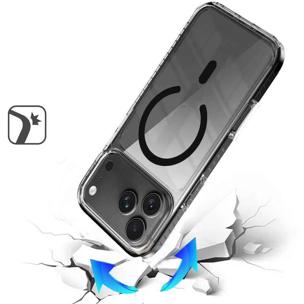 Phone Case for Apple iPhone 18 Pro Max Transparent Magnetic Shockproof Colored Edge Hybrid Case Slim Durable Grip Clear Protective Soft TPU Cover