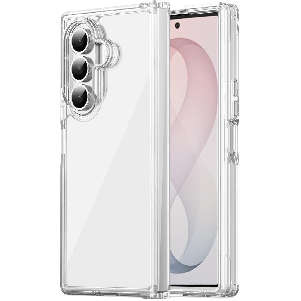 Phone Case for Samsung Galaxy Z Fold 8 Ultra Transparent Hybrid Hard PC Soft TPU Slim Fit Shock Absorbing Reinforced Bumper Protective Frame Cover Clear