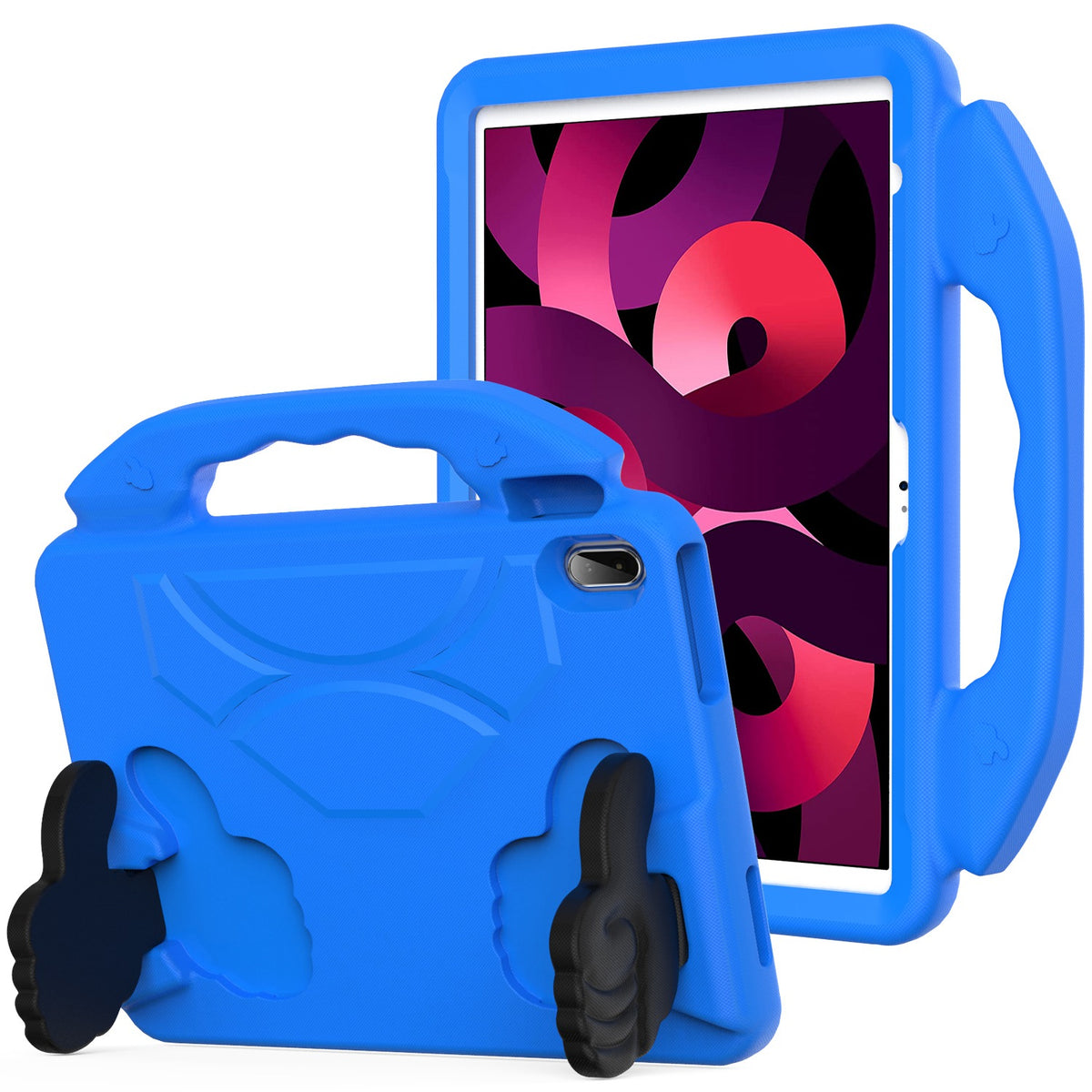 For Kid-Friendly Hybrid Tablet Shockproof Stand Case Antislip Rubber Silicone TPU - Thumbs Up Kickstand Blue Tablet Case Cover