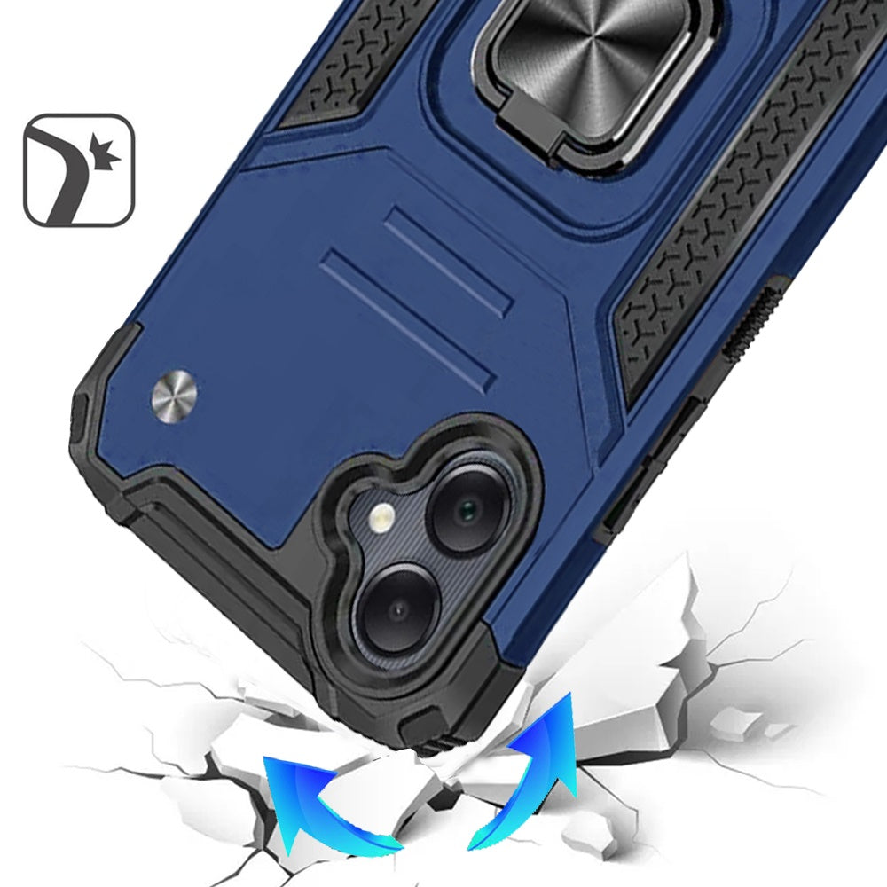 Phone Case for Samsung Galaxy A08 4G, A07 5G, A07 4G Magnetic Car Mount Hybrid Ring Stand Shockproof Rugged Grip Armor Heavy Duty Protective TPU Durable Cover
