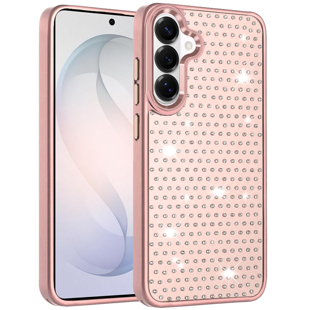 Phone Case for Samsung Galaxy S26 FE /Fan Edition Luxury Diamond Bling Sparkle Chrome Metallic Edge Shockproof Durable Protective Stylish Premium Hybrid Design Cover