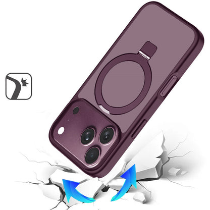 Phone Case for Apple iPhone 18 Pro Magnetic Ring Stand Full Rotation Matte Shockproof Grip Anti Slip Durable Camera Protection Hybrid Cover