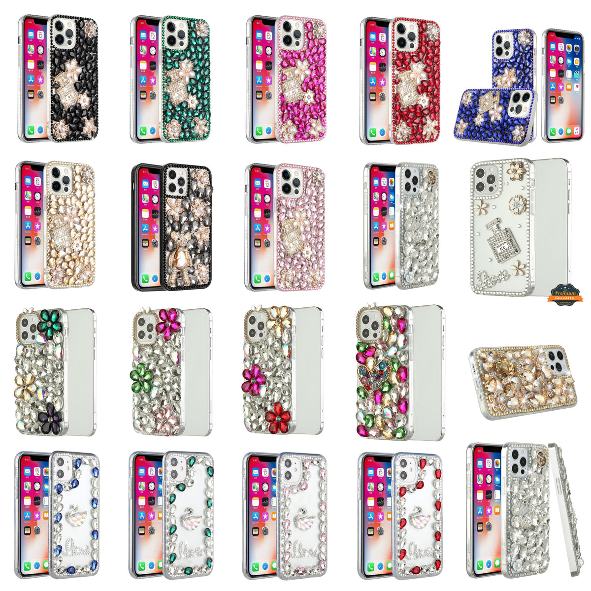 For Samsung Galaxy S25 EDGE Bling Crystal 3D Full Diamonds Luxury Sparkle Rhinestone Hybrid Protective Case Cover