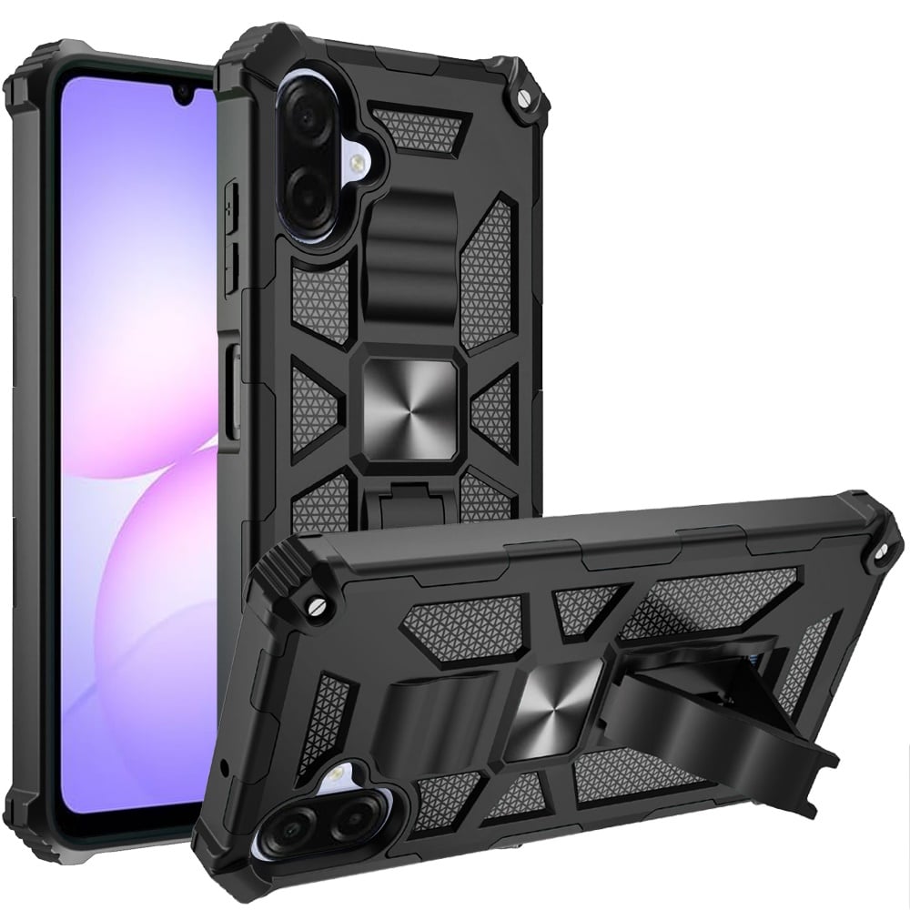 Phone Case Cover for Samsung Galaxy A07 4G Hybrid Shockproof [Military Grade] Rugged Protective with Magnetic Car Mount & Invisible Stand Cover