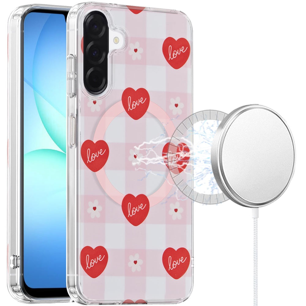 Phone Case for Galaxy A17 5G Stylish Design Shockproof Magnetic Magsafe Compatible TPU IMD Print Rugged Grip Drop Protection Slim Fashion Cover
