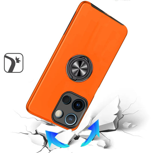For Motorola Moto G Play 5G 2026 Hybrid 360 Degree Rotatable Metal Invisible Ring Stand Holder Slim Fit Magnetic Car Mount Shockproof Case Cover Cosmic Orange