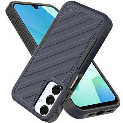 For Apple iPhone 16e Hybrid lined shockproof dual layer Rugged 2in1 Hard PC & Silicone TPU Non Slip Textured Tough Armor Case Cover Blue Navy