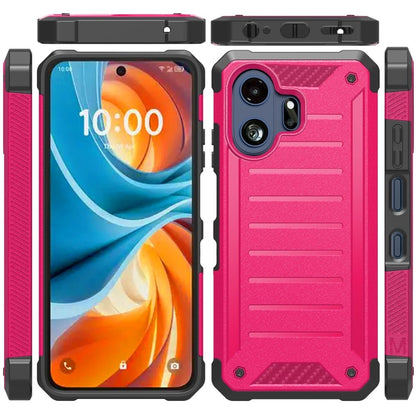 Phone Case for TCL 70 Pro Premium Tough Lined Hybrid Hard PC Soft TPU Dual Layer Rugged Armor Shock Absorbing Reinforced Corners Cover Pink