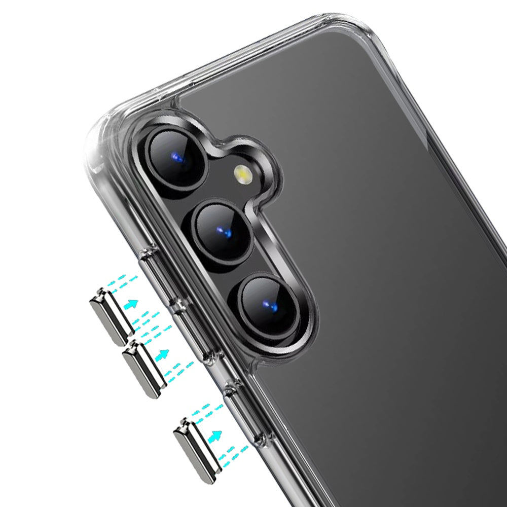 Phone Case for Samsung Galaxy S26 FE /S26 Fan Edition Crystal Transparent Thick 2.0mm Shockproof Chrome Button Durable Grip Camera Protection Hybrid Design Cover Clear