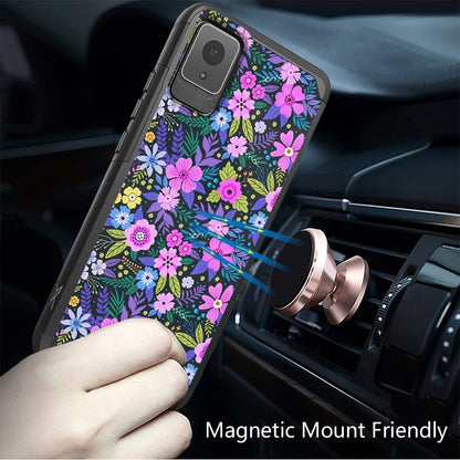 For Motorola Moto G Stylus 5G 2025 Fashion Graphic Design Hybrid 2in1 Tough Strong Hard PC TPU Frame, Magnet Mount Friendly, Shockproof Protection Case Cover Mystical Floral Boom