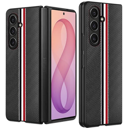 Phone Case for Samsung Galaxy Z Fold 8 Ultra Velvet Fabric Vegan PU Leather Slim Fit Hybrid Protective Shell Shockproof Design Cover Black