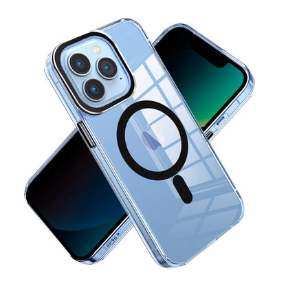 For Samsung Galaxy S25+ /S25 Plus /S24+ Plus Clear Transparent Case Matching Circle Design, Hybrid TPU Hard Shell, Support Magsafe Charger Case Cover