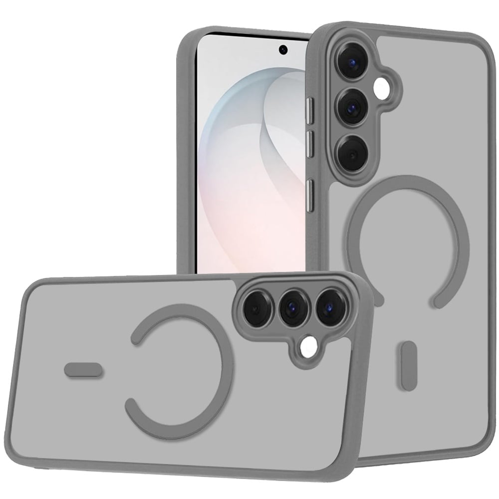 Phone Case for Samsung Galaxy S26 Matte Frosted Magnetic Back Hybrid Hard PC Soft TPU Camera Protection Slim Shock Absorbing Anti Fingerprint Cover