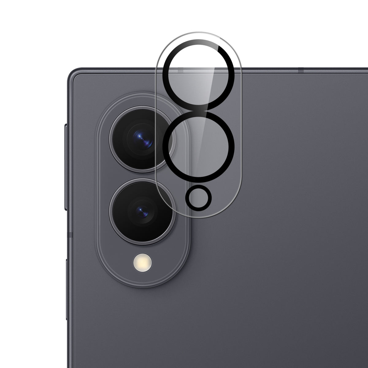 Camera Lens Protector for Samsung Galaxy Z Fold 8 Camera Lens Protector Tempered Glass Transaprent Black Edge Case-Friendly Ultra-Thin Clear