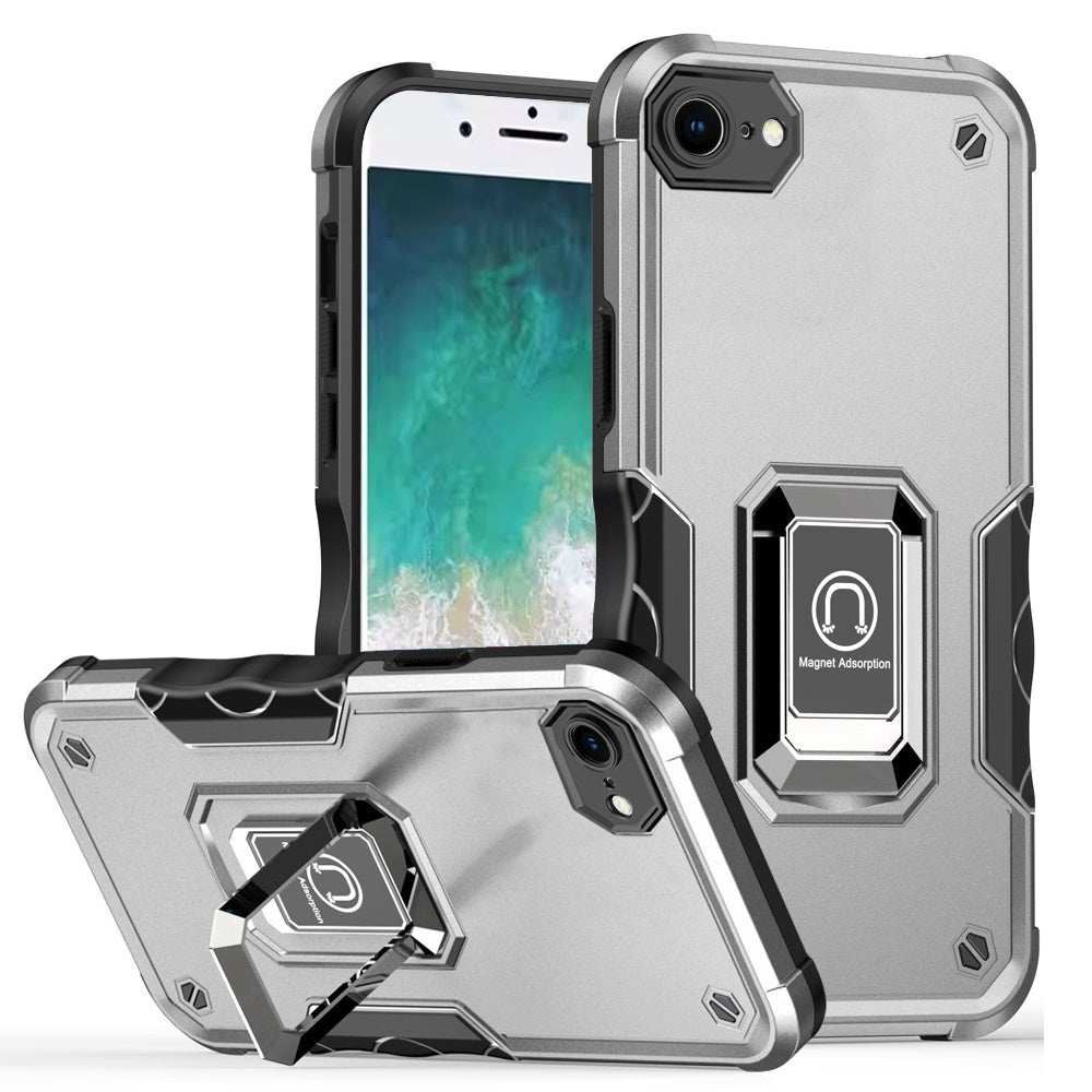Hybrid Stand Magnetic Ring Holder Kickstand Heavy Duty Rugged Drop Silicone & Hard PC Shockproof