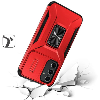 For Samsung Galaxy A15 5G Case, Camera Cover with Magnetic Rotation Ring Stand, Military Grade Hybrid Hard TPU Shockproof Case Cover