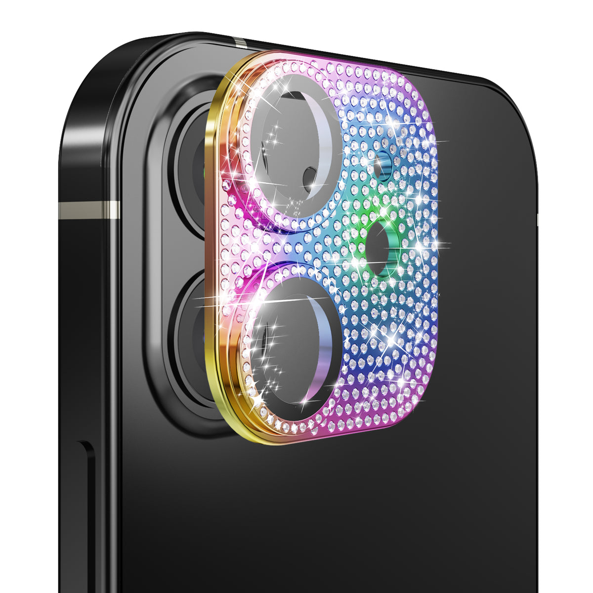For Apple iPhone 16 Pro Max (6.9") Camera Lens Full Tempered Glass With Diamond Bling Glitter Rhinestone Lens Protective Case Cover