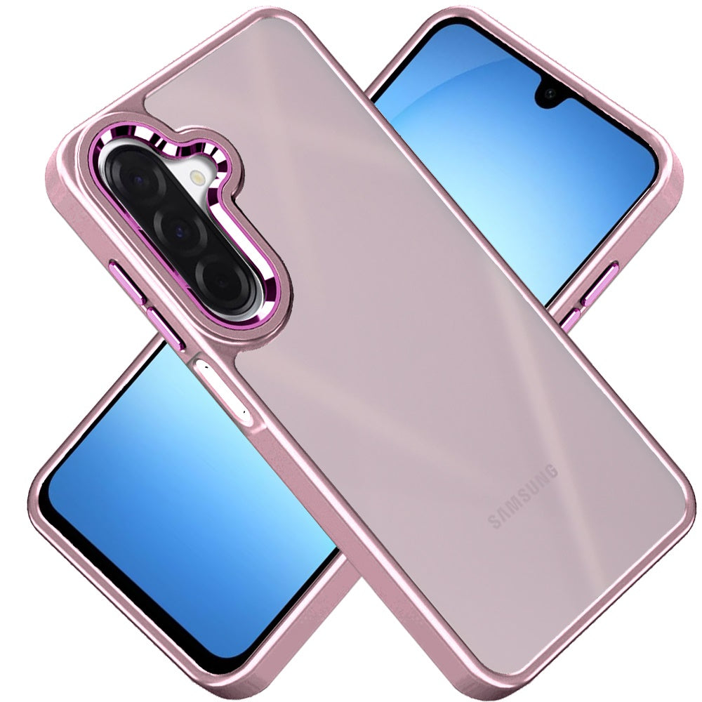 For Samsung Galaxy A17 5G Slim Fit Thin Hybrid,Frosted Matte Polished Acrylic Hard PC with TPU Rubber Frame Case Cover