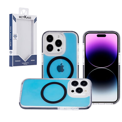 For iPhone 15 Pro (6.1") Design Pattern IMD Magnetic Hybrid Shockproof Protection Durable Secure Grip Slim Fashion Case Cover Space Silver Pattern