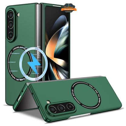 For Samsung Galaxy Z Fold 7 Matte Magnetic Case Supports Fast Wireless Charging, Slim Hybrid TPU Rubber Shockproof Case Cover