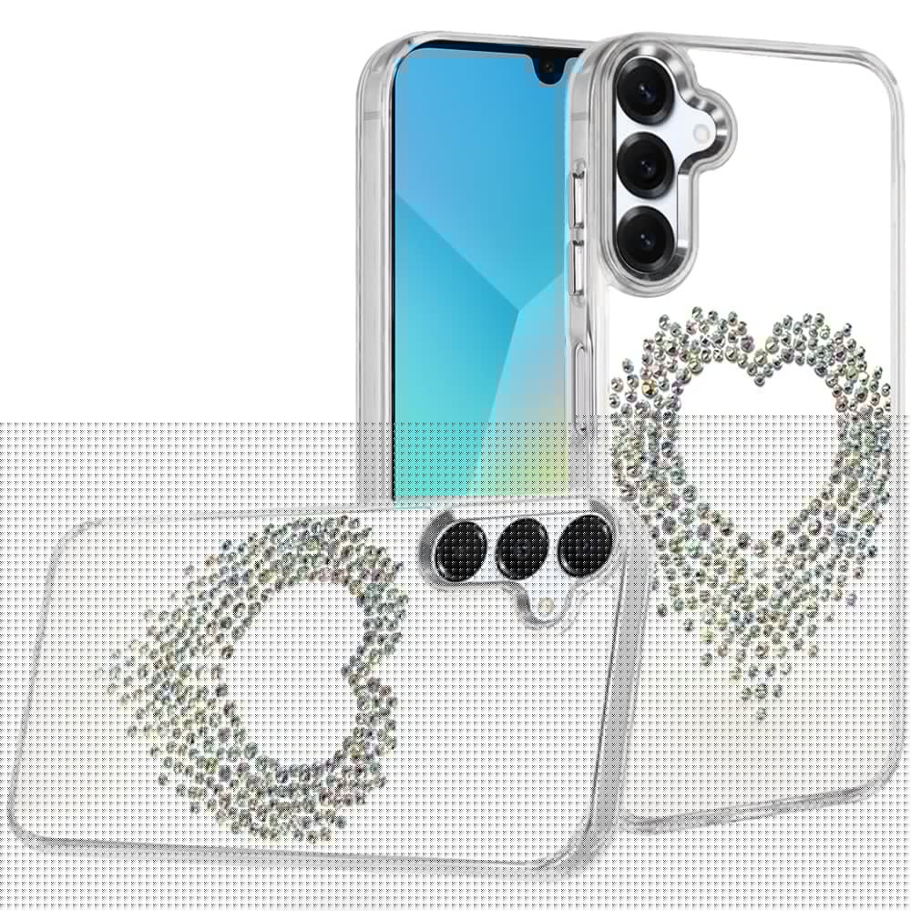 For Samsung Galaxy A16 5G Angel Hearts Bling Glitter Diamond Hybrid TPU Cover, Colorful Frame Shockproof Protective Back Case Cover