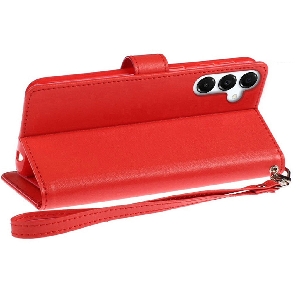 For Samsung Galaxy S25 /S24 Wallet Cases PU Leather with Credit Card /ID /Cash Holder Slot Dual Flip Book Pouch, Stand and Strap Case Cover