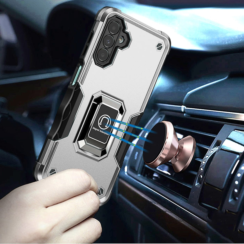 Hybrid Stand Magnetic Ring Holder Kickstand Heavy Duty Rugged Drop Silicone & Hard PC Shockproof