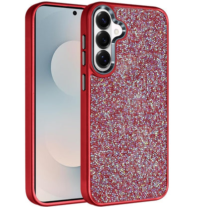 For Samsung Galaxy S26 Crystal Sparkle Diamond Glass Full Mini Glitter Bling Frame TPU Hybrid Protective Case Cover