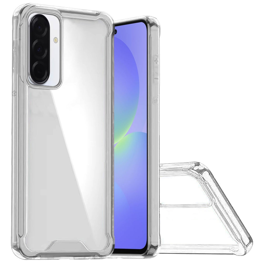 For Samsung Galaxy A37 Clear Colored Shockproof Transparent Hard PC + Rubber TPU Hybrid Bumper Shell Slim Protective Case Cover Clear